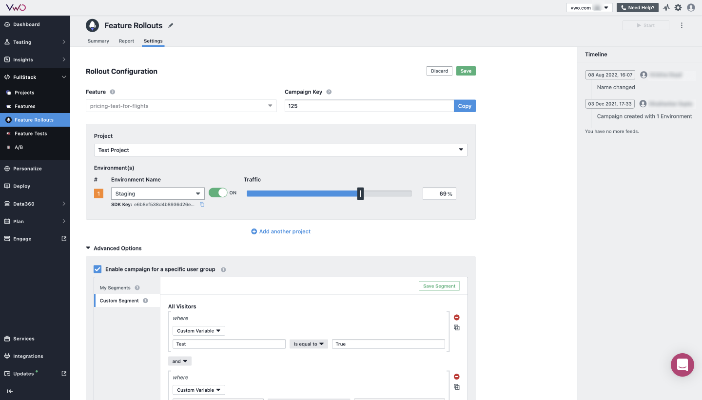 screenshot of VWO Fullstack